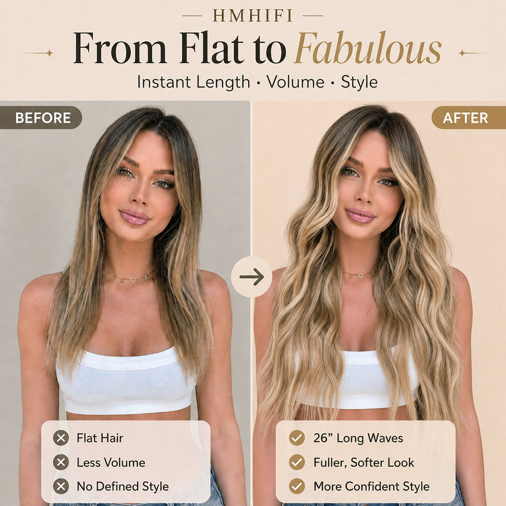 Long Ombre Blonde Wigs for Women 26 inch Wavy Curly Middle Part Hair Wig Tangle Free Protein Fiber Wig